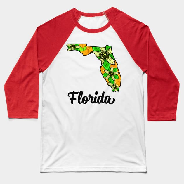 Florida State Flower Orange Blossoms Baseball T-Shirt by Pangea5